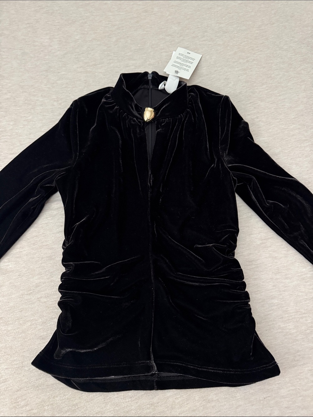 MOCK TURTLENECK VELOUR TOP